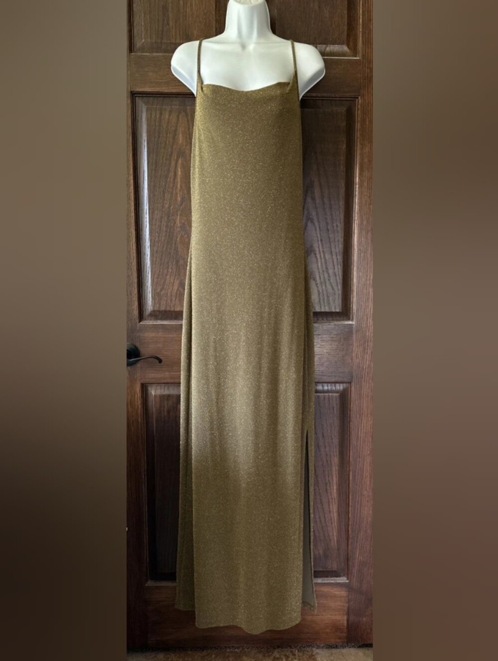 Ralph Lauren Simmer Gold Maxi Dress Size Medium 90s